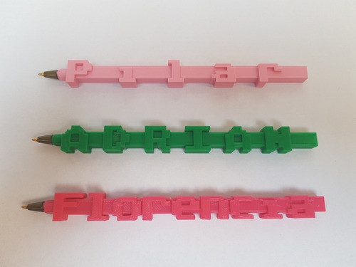 25 Biromes Personalizadas Souvenir Nombre Plastico Niños 3d 1