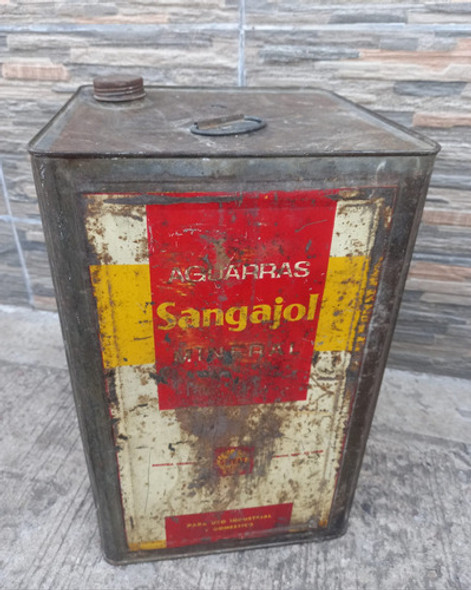 Antigua Lata Vacía De Aguarras Shell Decoracion 20 Litros 0