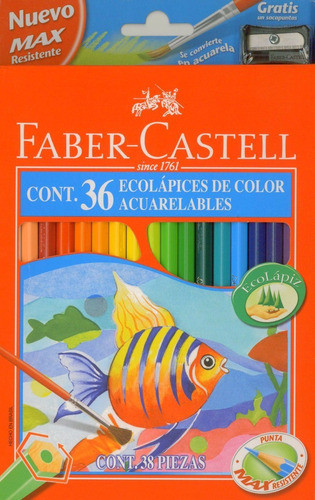 Lápices De Colores Acuarelables Faber Castell Caja X 36 1