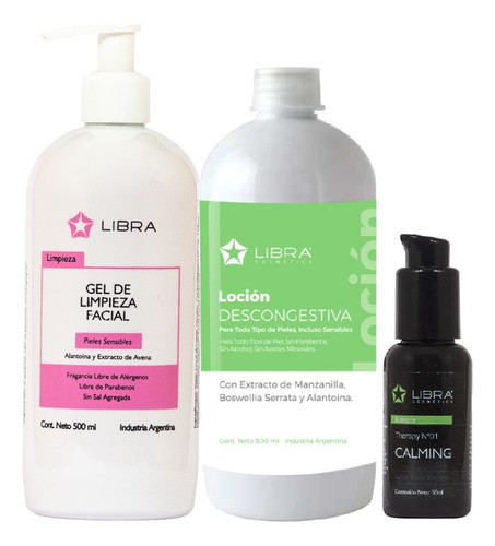 Set Skincare Facial Piel Sensible Rutina Libra Cosmetica 0