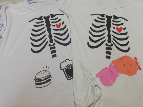 Combo De Remeras Mamá Y Papá Baby Shower 1