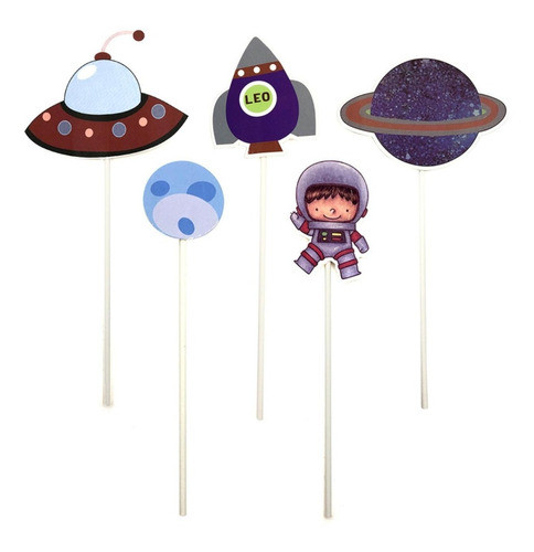 Topper El Espacio X5 U- Decoración- Tortas - Universo Mágico 1