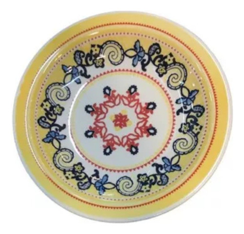 Plato Hondo Ceramica Con Diseños 23 Cm Vajilla Loza 0