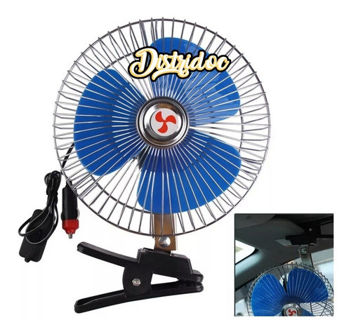Ventilador Para Vehículos S/ Aire 8 Pulgadas Con Clip 12/24v 1