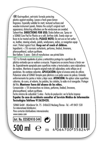 Sonax Protector De Interiores Lemon-fresh 500ml 1