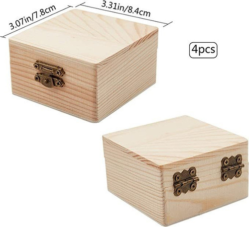Gorgecraft - Caja De Madera Cuadrada De Madera Con Tapa Con. 1