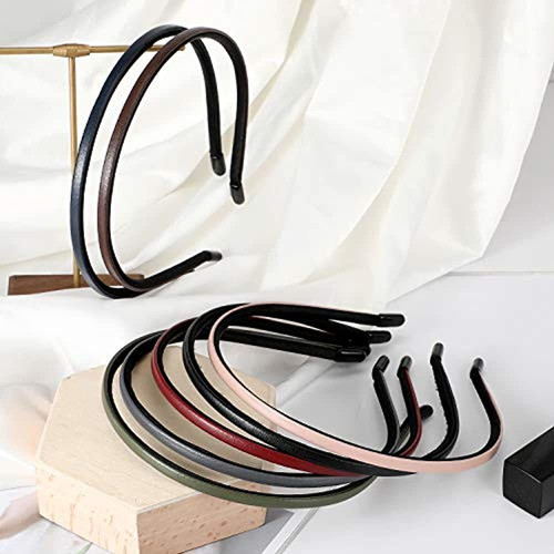 14 Piezas Simples Diademas Cubiertas De Cuero 5 Mm De Ancho 1