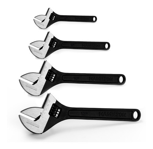 Set De 4 Llaves Francesa Ajustables Fosfatizadas Hamilton 0