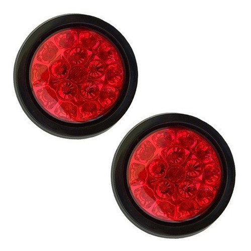 Juego De Faros Led Traseros Redondos Rojo Stop Y Poscion 12v 0