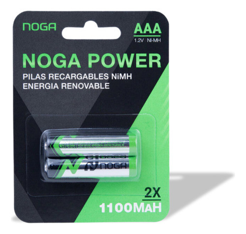 Combo Pilas X2 Recargables Noga Aaa Blister Ni-metal 1100mah 0