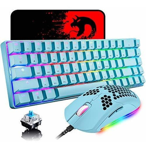 60% Teclado Mecanico Para Juegos Blue Switch Mini 68 Teclas 0