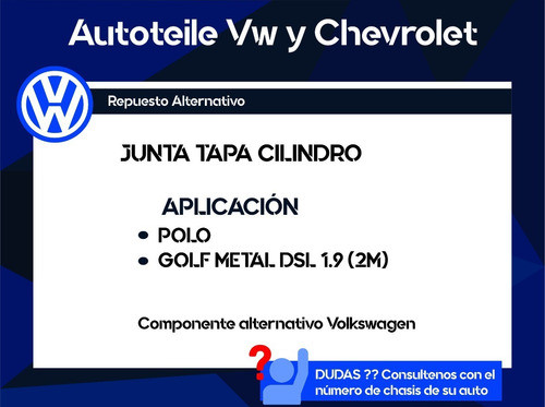 Junta Tapa Cilindro  Vw Polo Golf  Metal Dsl 1.9 2m 1