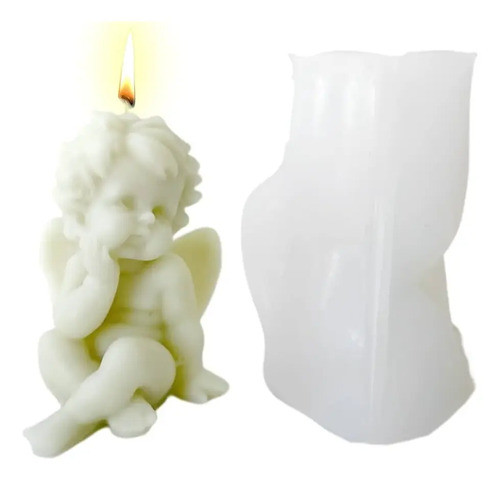 Molde De Silicona Little Ángel  5,2x4,5x6,1 Para Hacer Velas 0