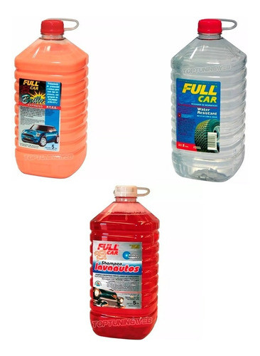 Combo Full Car Shampoo Rojo Cera Brillo Ptfe Revividor Water 0