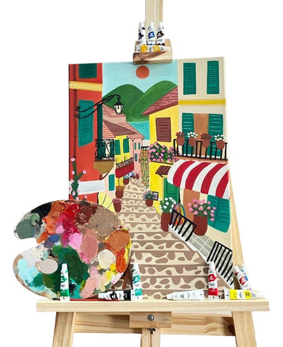 Set Pinceles Bastidor 40x60 Atril 1.50 Oleos Paleta Gratis 1
