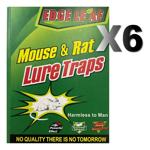 Trampa Adhesiva Pack X6 Ratones Ratas Pegamento Sin Veneno 0