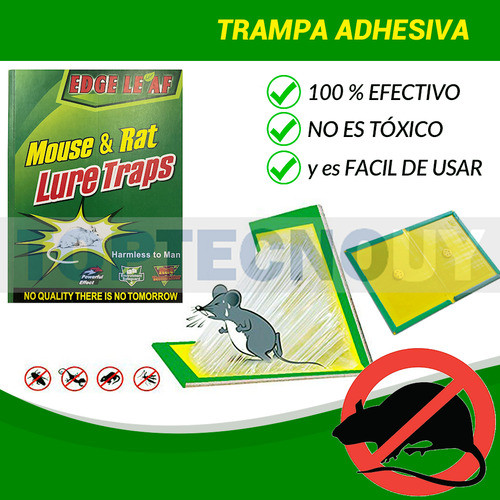 Trampa Adhesiva Pack X6 Ratones Ratas Pegamento Sin Veneno 1