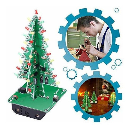 Icstation Bricolaje 3d Kit De Arbol De Navidad Con 3 Colores 0