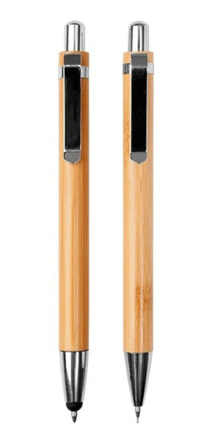 25 Sets Lapicera + Lápiz Mecánico Madera Bambú Con Grabado 1