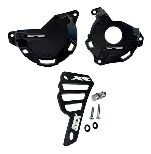 Cubre Piñon Negro + Tapas De Motor Negro Xr Blanco Tornado 0
