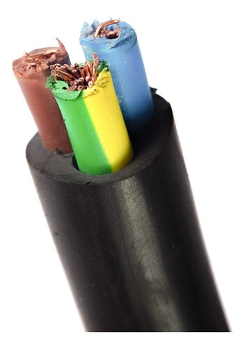 Cable Tipo Taller Tripolar 3 X 6 Mm Pvc Iram Negro Por Metro 0