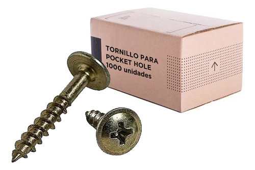 Tornillo Para Pocket Hole No Kreg Cabeza Chata 4x50mm X Mil 0