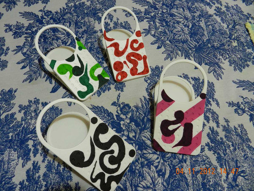 Porta Vaso Para Escritorio / Clip... Pintados A Mano!!! 1