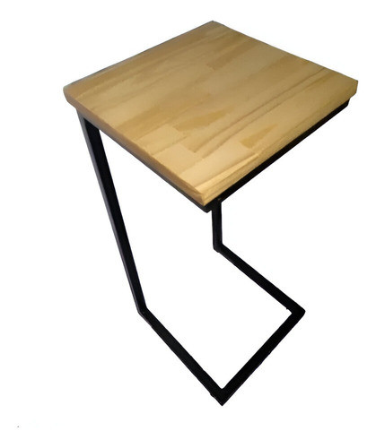 Mesa Arrime Auxiliar Sillón Hierro Madera Estilo Industrial 0