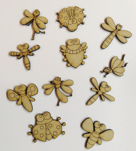 35 Animales Insectos Bichos Fibrofacil Mdf Souvenirs 5cm 0