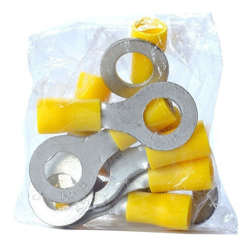Terminales Pre- Aislados Amarillo 4-6mm Redonda 5mm Pack X10 1