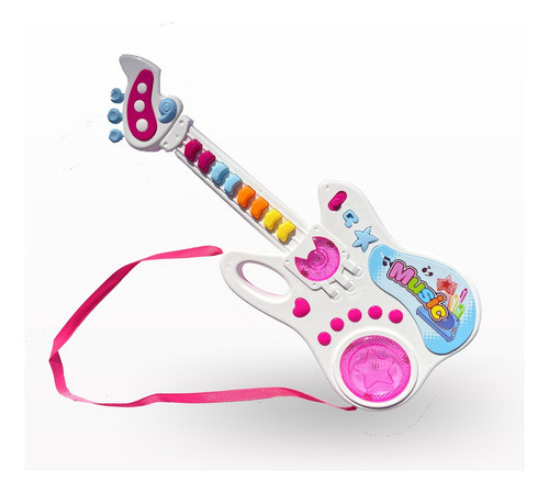 Guitarra Musical A Pilas Con Luz Y Produce Melodías 0