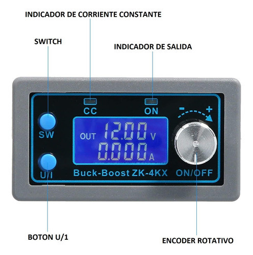 Fuente Laboratorio Zk-4k Panel Step Up Step Down 0.5-30v 4 A 1