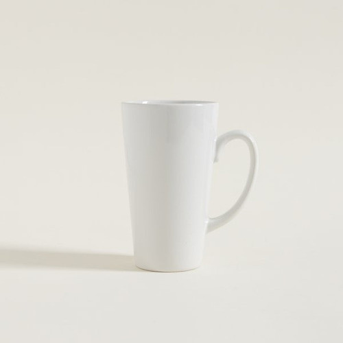 Jarro Mug Cónico Alto Blanco 460ml Cerámica 0