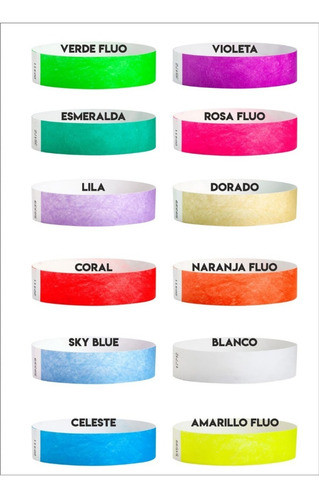 Pulseras Identificacion Tyvek Sin Impresion X100u Eventos 1