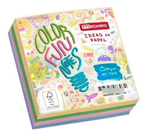 Combo Porta Taco Cubo 9x9 + Taco Papel Multicolor 1