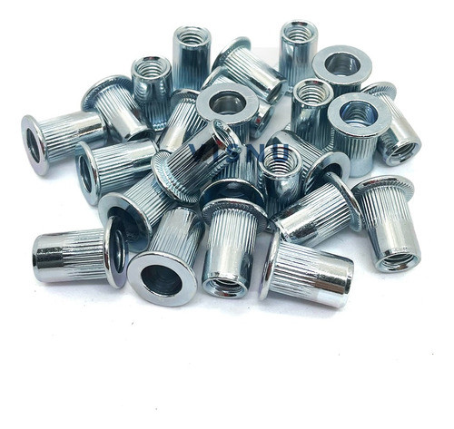 Remache Roscado Tuerca Acero 1/4 X50u Ranurado Cabeza Ancha 0