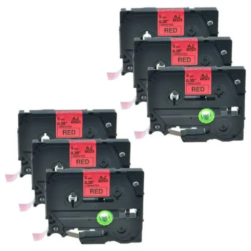 6pk Negro Sobre Rojo Tze421 Tz421 Etiqueta Cinta Para Brothe 0