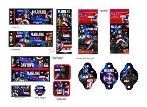 Kit Imprimible Para Tu Fiesta De Capitan America 1