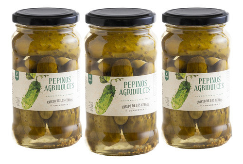 Pack X3 Pepinillos En Vinagre Cristo De Los Cerros 300 G 0