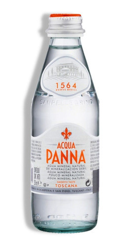 Agua Mineral Sin Gas Acqua Panna Vidrio Caja X24u 250ml 1