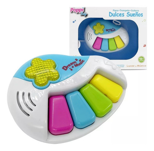 Piano Para Bebe Juguete Luz Y Sonido Poppi Didactico Niños 1