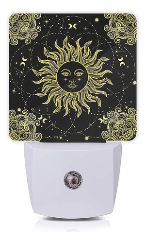Oeaskly Golden Sun Night Light, Boho Vintage Astronomy And A 0