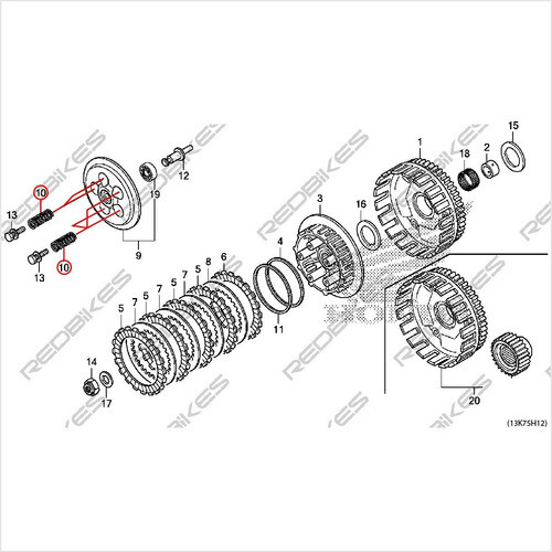 Resortes Embrague Honda Cbr300 Cb300r Crf 250 L Original Mh 1