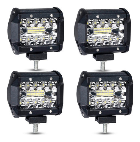 Kit 4 Faros Barra 20 Leds Luz Auxiliar Accesorio Camioneta 0