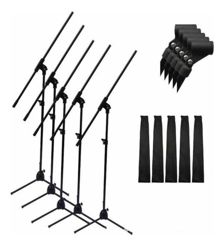 Combo Set De 6 Soportes Pies De Microfono + Pipetas+funda 0