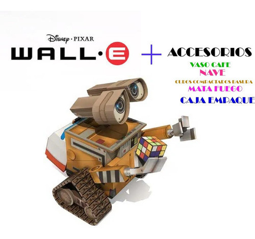 Wall-e Papercraft + Accesorios 0