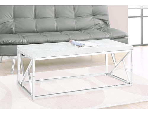 Monarch Specialties Mesa De Centro De Cemento Gris Con Metal 1
