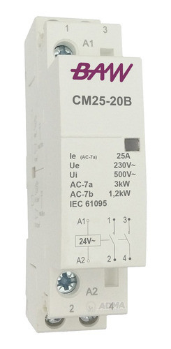 Contactor Modular Bipolar Monofasico 1 Módulo Baw 25a 24v 0