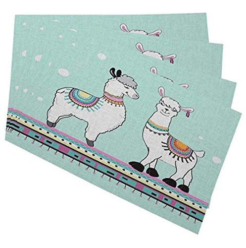 Mugod Llamas Manteles Individuales Linda Caricatura De Llama 0