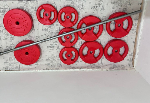 Kit Barra Maciza 1.70 Mts X 25mm + 50 Kg 0